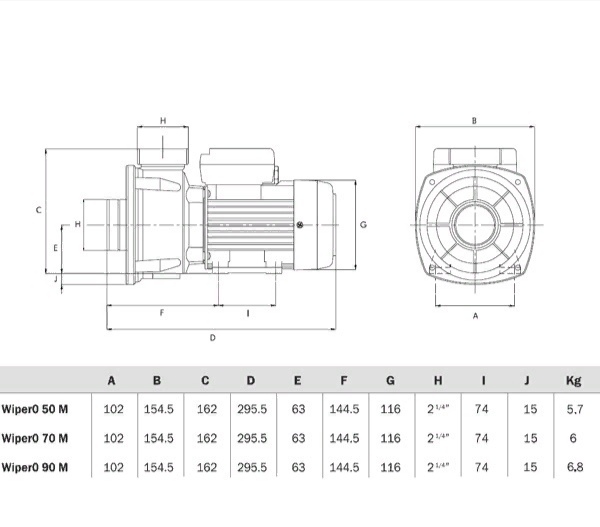 Насос Espa Wiper 0 70M (0,64 кВт, 10 куб.м/ч, 230В)