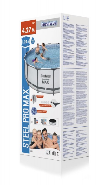 Бассейн каркасный Steel Pro Max 427 х 122 (фильтр- насос (220-240В), лестница, тент) 5612Х