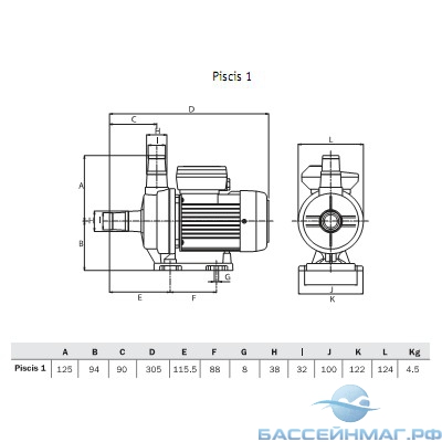 Насос Espa Piscis 1M (0,24 кВт, 4,5 куб.м/ч, 230В)