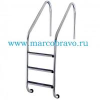 Лестница Flexinox OVERFLOW 4 ступени из стали AISI-304. для широкого борта