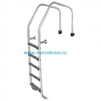 Лестница Aquaviva Overflow-515. 5 ступеней. из стали AISI-304. для широкого борта