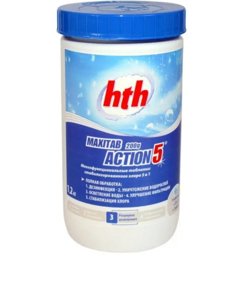 HTH многоф.стаб.хлора 5 в 1 /вед