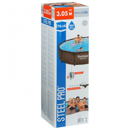 Бассейн каркасный Steel Pro 305 х 76 см 561JE  ротанг