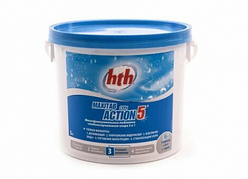 Таблетки HTH многофункциональные 5 в 1 200гр. 5 кг (упак. 4шт.)