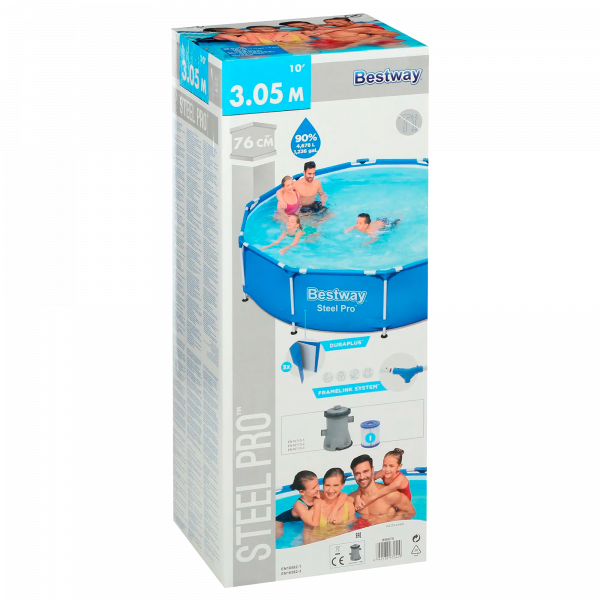 Бассейн каркасный 305х76 (Steel Pro) Bestway / Intex